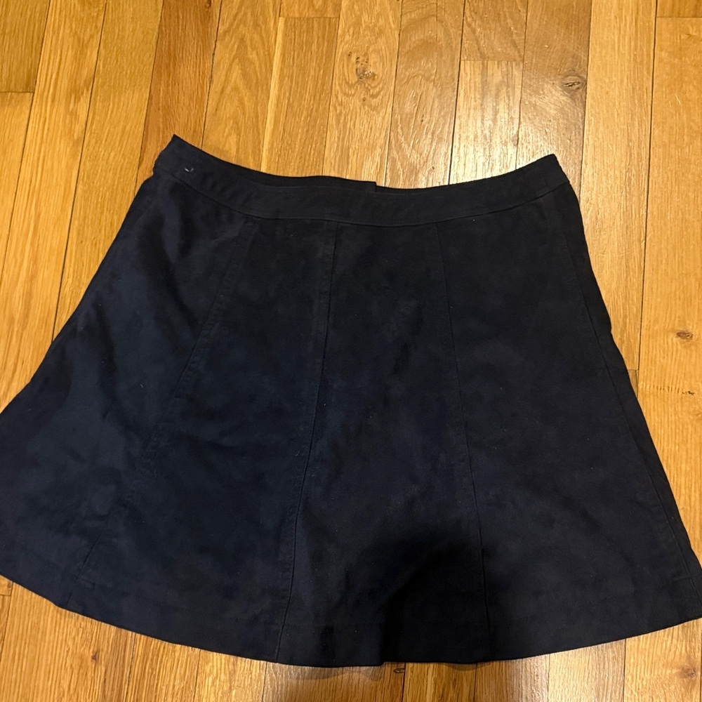 Abercrombie Faux Suede Black Button-Up Women's Skirt - Picture 3 of 3